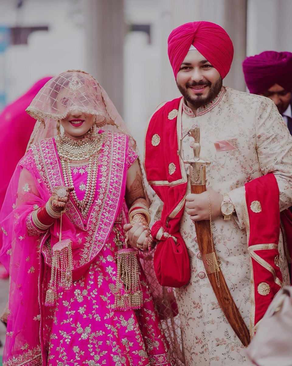 Sikh wedding turban detail